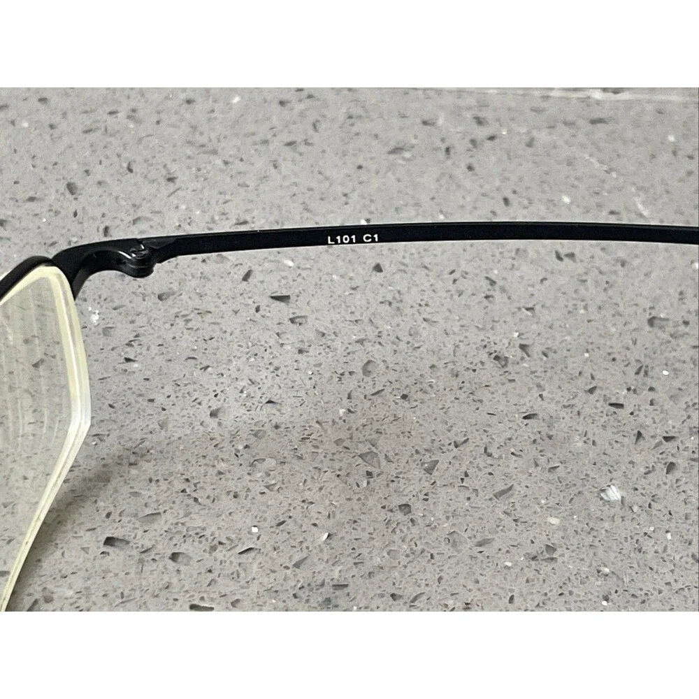 Head Lines Eyeglasses Frames ONLY 52-18-140 L101 C1 Half Rim Black rectangle